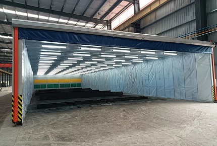 鋼結構干式伸縮式噴漆房